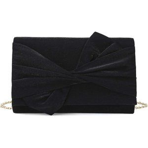 Women Satin Bow Flap Formal Party Clutch
